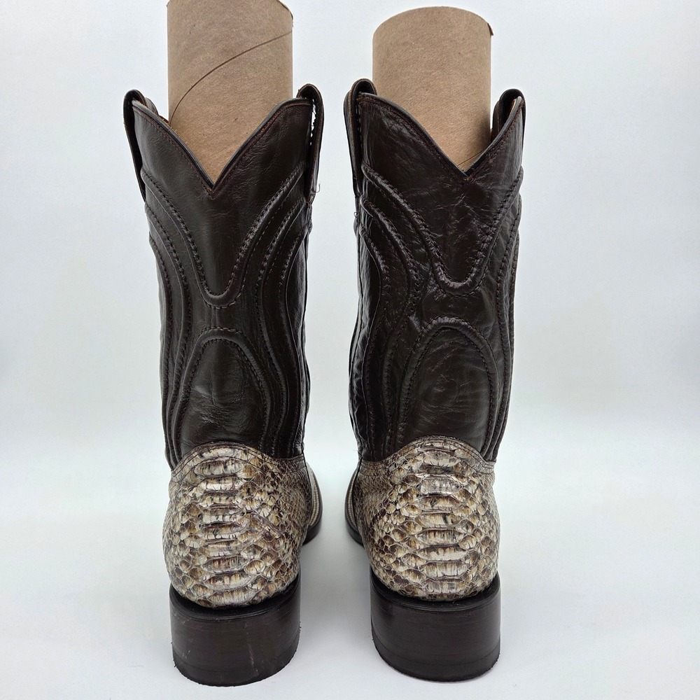 Alfa Python Snakeskin Square Toe Leather Western … - image 4
